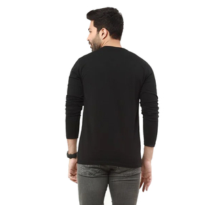 Camiseta informal de manga larga para hombre, camisa básica de color negro con cuello de pico, a la moda, en todos los colores y tamaños - Product Image 6