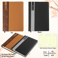 Novedades 2026: Libreta A5 con Tapa Dura y Portaplumas, Textura Marrón, Agenda, Planificador, Libreta Promocional al Mejor Precio