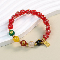 Pulsera de Cuentas de Vidrio Gris Fragante PFT para Mujer, Estilo Chino Nuevo, Joyería Decorativa Cultural, Regalo al por Mayor