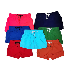 Pantalones Cortos de Playa para Hombre, Casuales, Deportivos, de Algodón Transpirable, con Cordón Ajustable, Cintura Media, Logotipo Frontal, Secado Rápido, 15 Colores Sólidos - Product Image 1