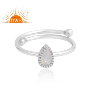 แหวนพลอย925รูปพระจันทร์สีรุ้งธรรมชาติสำหรับเป็นของขวัญสำหรับผู้หญิงแหวนพลอยตามสั่ง - Product Image 3