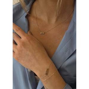 Dear Kaia Nameplate Bracelet and Necklace Stack with Letter Shape Elegant Personalized Accessory - Product Image 2