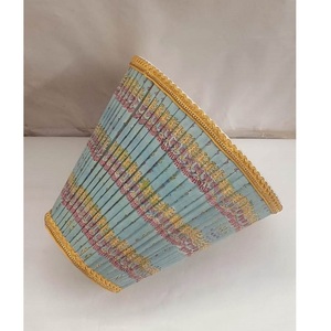 Abat-jour cylindrique en tissu de lin de luxe moderne, finition peinte à la poudre faite à la main, léger, installation facile pour la décoration de la maison et des hôtels - Product Image 1