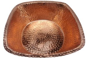 Maravilloso cuenco de comida de Metal redondo de cobre y oro, utensilios de cocina de diseño personalizado para cenas elegantes y bodas japonesas - Product Image 5