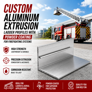 Custom Aluminum Extrusion Ladder Profiles with Powder Coating for Firefighting Systems - Product Image 3
