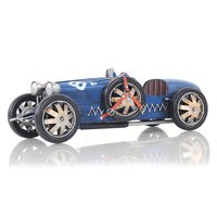 OMH Bugatti Tipo 35, Modelo de Coche de Carreras de Madera Pintado a Mano, Estilo Vintage Coleccionable AJ038 35.6Lx14Wx10.2H cm