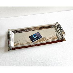 Plateau de rangement en acier inoxydable à prix abordable avec poignée en acrylique, plateau à thé de qualité supérieure pour le salon, la maison, l'hôtel, plateau de service - Product Image 5