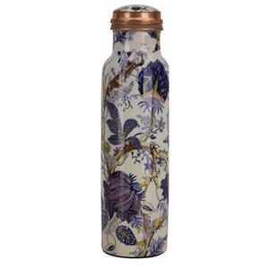 Bouteille d'eau en cuivre imprimé floral à forte demande avec couvercle Avantages ayurvédiques pour les cadeaux d'entreprise de gymnastique de bureau - Product Image 2