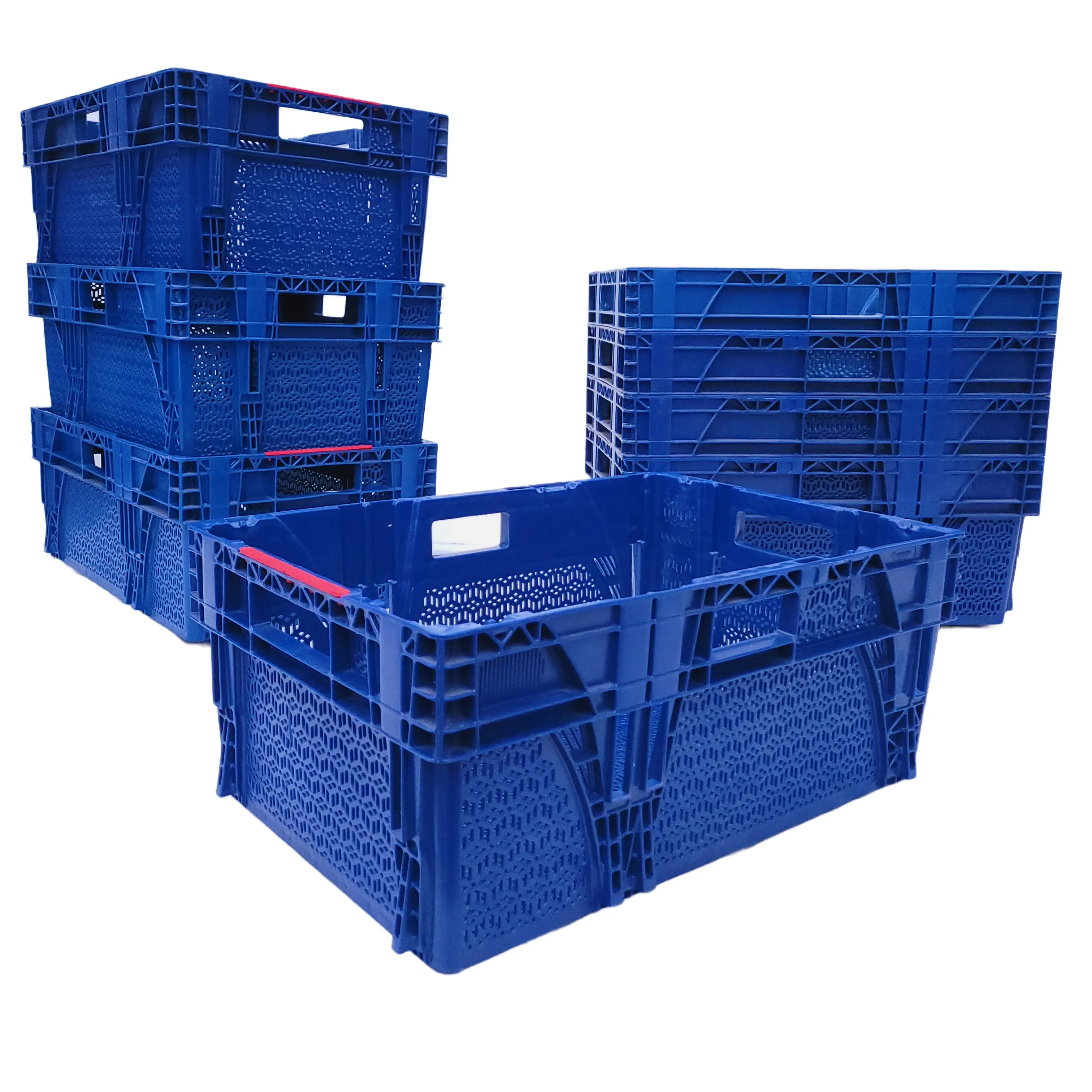 Heavy Duty Caixa De Plástico 600x400x250mm Food Grade Fruta Vegetal Moving Box Stackeable e Nestable Caixa De Armazenamento De Plástico Crate
