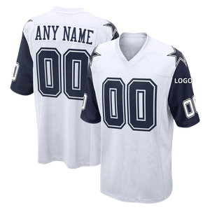 Camisetas de Fútbol Americano Personalizadas 2025 con Nombre y Número del Equipo, Color Azul Marino y Blanco, Transpirables, de Manga Corta, con Costuras Personalizadas - Product Image 5