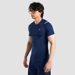 GAI ARR T-shirt à manches courtes en 100% polyester effet coton mercerisé (vert sarcelle) pour l'été, en tissu tricoté respirant, 300 grammes, uni - Product Image 2