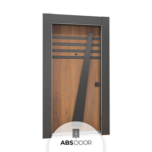 Porte d'entrée en acier de qualité supérieure ABSDOOR GEO, design moderne, appartements, villas, hôtels, isolation thermique, porte commerciale sécurisée à 3 serrures - Product Image 6