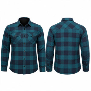 Camisa de Franela para Motociclistas, Ropa Casual para Hombres, Estilo Urbano, 100% Algodón Grueso, Protección Anti-UV - Product Image 1