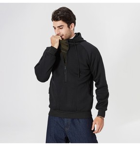 Pull-over à fermeture éclair 100% polyester 1/4 de haute qualité pour hommes sweats à capuche d'hiver Logo personnalisé broderie taille 6XL ODM tissu polaire - Product Image 4