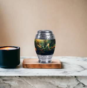 Urna de cremación floral de colibrí para cenizas decorativa moderna para cenizas humanas urnas conmemorativas personalizadas funerarias - Product Image 6