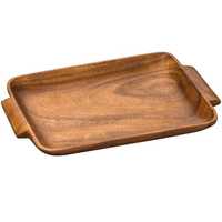 Plateau de petit-déjeuner en bois de manguier laqué, poignées pliables, flexible, à un seul niveau, passe au lave-vaisselle, vaisselle moderne pour la cuisine et la salle à manger