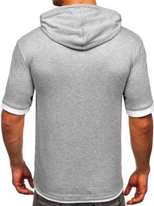 Sweat à capuche à manches courtes en coton tricoté pour hommes haute performance Logo personnalisé respirant motif solide cordon vêtements de golf pour - Product Image 5