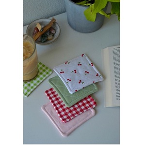 2 Piece Round Shape Soft Cloth Elegant Linen <b>Coaster</b> for Home Restaurant <b>Table</b> <b>Coaster</b> - Product Image 5