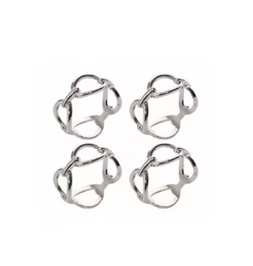 Servilleteros de Metal redondos de diseño moderno para Todas las Cenas, fiestas temáticas, decoración de bodas, servilletero plateado, superventas - Product Image 1