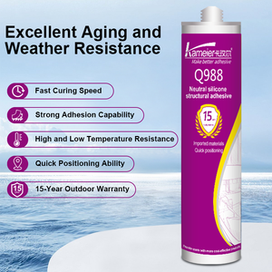 Perfil de puertas y ventanas de aluminio Resistente al moho Sellador de silicona neutra resistente a la intemperie Parches adhesivos de chenilla para construcción - Product Image 2