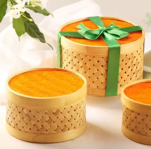 Boîte de rangement en bambou de qualité supérieure avec couvercle-Organisateur de pique-nique écologique et élégant pour la maison ou l'extérieur - Product Image 2