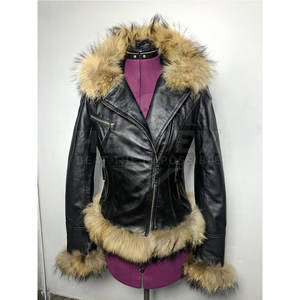 Chaqueta de cuero de moda de tamaño personalizado para mujer Diseño original Piel de vaca de alta calidad Piel de oveja al por mayor - Product Image 6