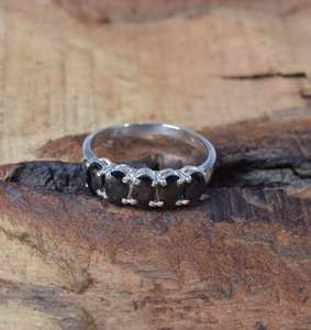 Anillo de Plata de Ley 925 con Ónice Negro Facetado, Joyería Artesanal con Piedras Preciosas, Elegante Anillo de Declaración, Regalo para Mujer - Product Image 4