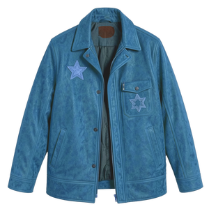 Men Sheriff Style Long Faux <b>Suede</b> Safari <b>Jacket</b> Western Vintage Dyed Stand Casual Fashion Slim Fit Winter Coat Waterproof Front - Product Image 1