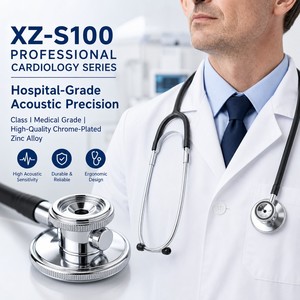Estetoscopio de Cardiología Profesional XZ - Dispositivo de Auscultación de Grado Médico Clase I de Doble Cabeza Cromado de Aleación de Zinc - Product Image 1