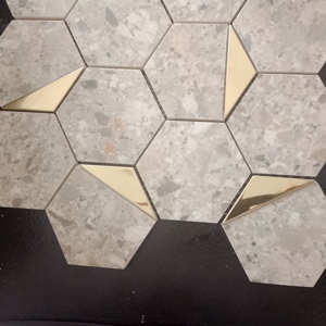 Texturedsymphony กระเบื้องโมเสกหกเหลี่ยม73มม. ทนทานสูงสำหรับพื้นที่ค้าปลีก260x300mm ร้านบูติก - Product Image 3