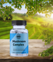 Complément alimentaire de haute qualité à base de complexe de champignons en capsules, marque privée, 60 capsules, usage adulte, vente en gros par le fabricant américain