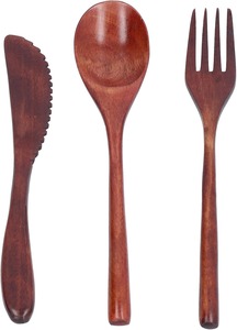 Les couverts en bois Modern Looks utilisent des cuillères de couverts en bois de cuisine Ensemble de 2 couverts à l'exportation - Product Image 4