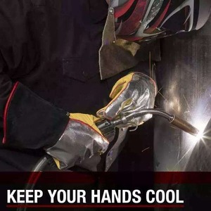 Gants de soudage en cuir de fibre de feuille d'aluminium résistant à la chaleur extrême - Product Image 6