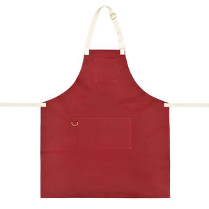 Venta caliente Cocinar Impresión personalizada Tela de algodón Logo Babero de longitud completa Hombres Mujeres Delantales largos con dos bolsillos - Product Image 4