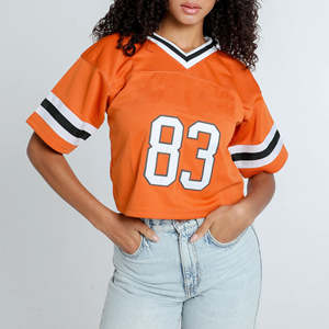 Crop <b>Lightweight</b> Breathable Plus Size <b>Summer</b> Streetwear Shirts for Unisex <b>Sleeve</b> American Football Jersey <b>Tops</b> - Product Image 1