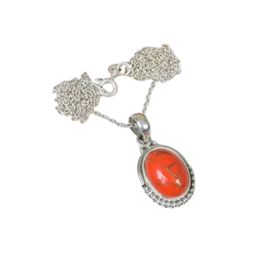 Orange Turquoise Gemstone Pendentif En Gros 925 Sterling Silver Fine Jewelry Pendentif Avec 925 Timbre Argent Pendentif Bijoux - Product Image 1