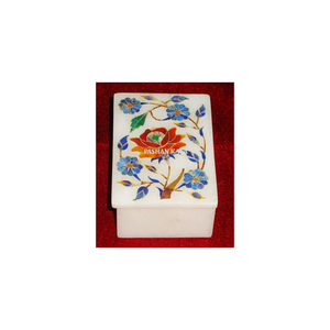 Boîtes à bijoux en marbre blanc incrusté, faites à la main, décoratives pour la chambre, produit artisanal sur mesure - Product Image 1