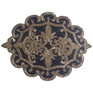 Mantel Individual con cuentas de oro hecho a mano de alta calidad, económico y con descuento para accesorios decorativos para bodas - Product Image 6