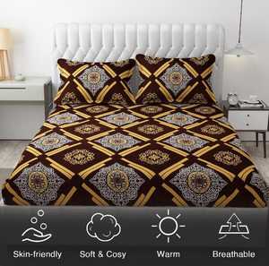 ชุดผ้าปูที่นอน3ชิ้นผ้าฝ้ายพิมพ์ลายดอกไม้สีพื้นสไตล์คลาสสิกใส่สบายและเหมาะสำหรับให้เป็นของขวัญ - Product Image 3