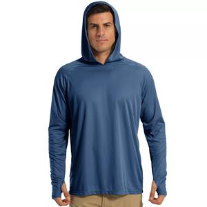 เสื้อตกปลาแขนยาวแบบมีฮู้ดสำหรับตกปลาเสื้อ UPF50ตกปลาผ้าดูดความชื้นป้องกันแสงแดดออกแบบโลโก้ของคุณได้ตามที่ต้องการ - Product Image 3