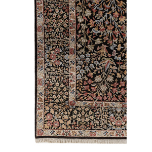 Tapis en laine et soie noué à la main Gulmarg Blue AKWS-13027, motif floral, rectangulaire, pour la maison, le salon, la chambre, le couloir - Product Image 4