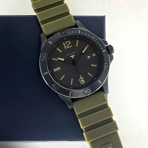 Montre analogique <span class=keywords><strong>marron</strong></span> pour <span class=keywords><strong>homme</strong></span> avec montre-bracelet en silicone en cuir à affichage de la date à trois aiguilles - Product Image 5