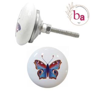 ลูกบิดเซรามิกรูปผีเสื้อที่สวยงามทันสมัยและตู้ลิ้นชักแบบดึงสำหรับตู้เสื้อผ้าตู้เสื้อผ้าห้องนอนห้องครัวห้องน้ำห้องนั่งเล่น CK 377 - Product Image 1