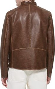 Chaqueta de cuero de moda de invierno para hombres más vendidos hecha a medida con tela teñida de nueva condición de alta calidad procesada - Product Image 3