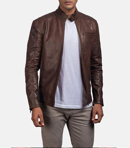Veste en cuir personnalisée, veste en cuir pour homme, vente en gros de cuir, veste de motard en cuir OEM pour homme - Product Image 1