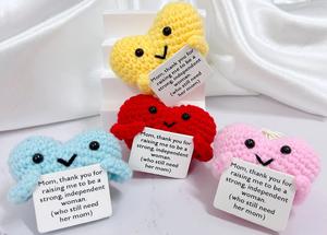 Adorable Crochet animaux en peluche <span class=keywords><strong>Pizza</strong></span> Crochets benne à ordures feu tricot poupée jouets positifs minuscule flamant rose artisanat décoration de la maison - Product Image 4