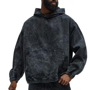 Sudadera con Capucha Vintage de Alta Calidad, Estilo Lavado Ácido, Serie High Street para Otoño, Sudaderas para Hombre - Product Image 1