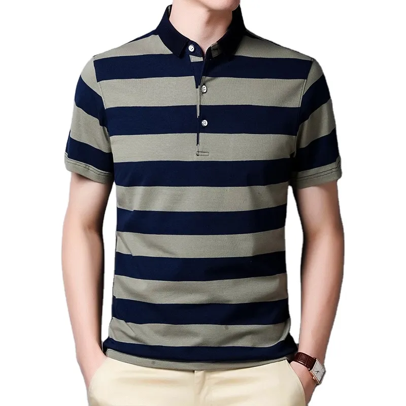 2023 Personalizado OEM 100% algodão camisa polo de golfe logotipo personalizado de alta qualidade casual homens polo t camisas personalizadas listradas cor bloco