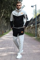 Survêtement de Sport OEM Homme en Coton Noir, Ensemble de Survêtement Jogging pour Hommes, Fabrication Turque en Gros