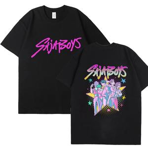 เสื้อยืดแขนสั้นพิมพ์ลายสองด้านสำหรับเด็กผู้ชาย 260 กรัม ผ้าฝ้ายแท้ สไตล์สตรีทแวร์ที่สวมใส่สบายสำหรับผู้ชายและผู้หญิง - Product Image 1